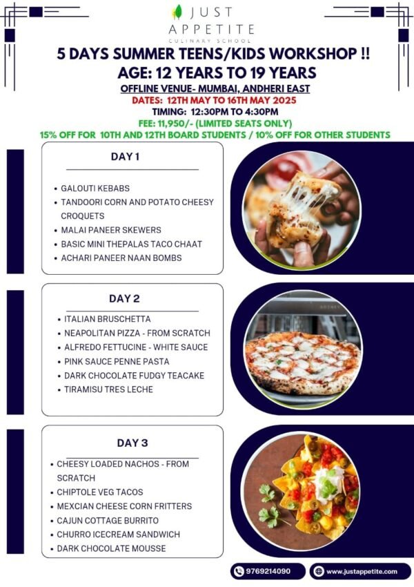 5 Days Summer Teens Cooking and Baking Course - 12th May 2025