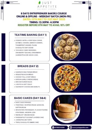 8 DAYS ENTREPRENEUR BAKERS COURSE -EGGFREE-WEEKDAY BATCH- 12TH MAY 2025