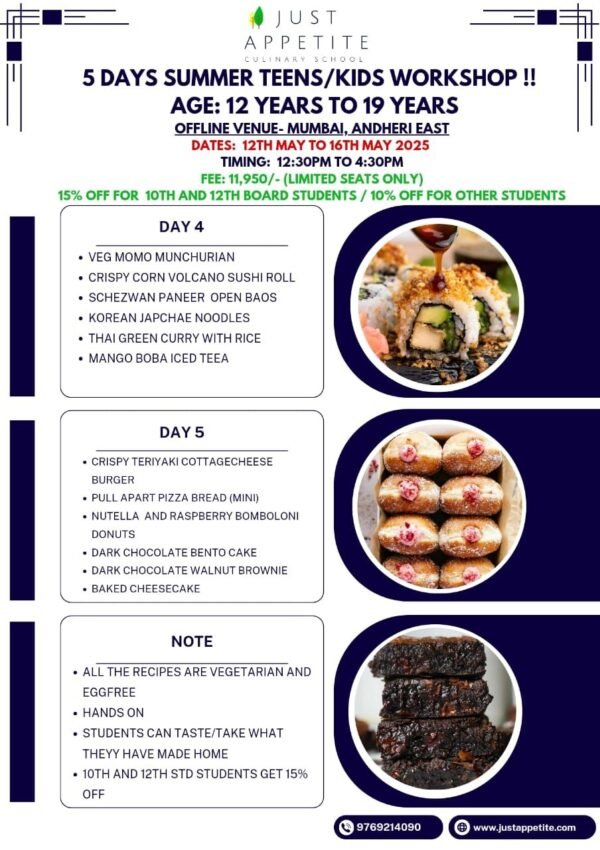 5 Days Summer Teens Cooking and Baking Course - 12th May 2025 - Image 2