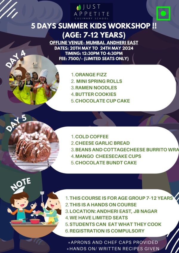 Summer Kids Cooking Classes in Mumbai | Just Appetite Culinary