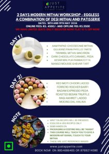 2 Days Modern Mithai Workshop-Eggless