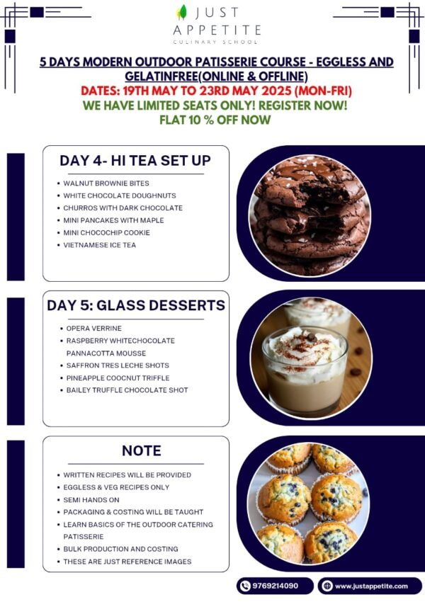 5 DAYS MODERN OUTDOOR PATISSERIE COURSE - 19th May 2025 - Weekday Batch - Image 2
