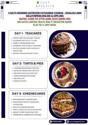 5 DAYS MODERN OUTDOOR PATISSERIE COURSE - 23RD JUNE