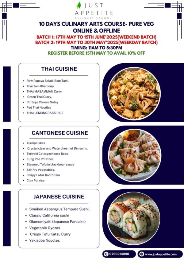 10 Days Intensive Culinary Arts Course- Pure Veg - Weekday Batch - 19th May - Weekend Batch - 17th May 2025 - Image 3