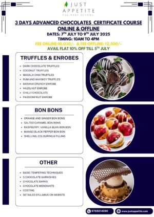 3 Days Basic to Advanced Chocolate Course - 7th July 2025