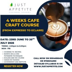 4 WEEKS COFFEE  CRAFT COURSE (FROM EXPRESSO TO  ECLAIRS)- 23RD JUNE 2025