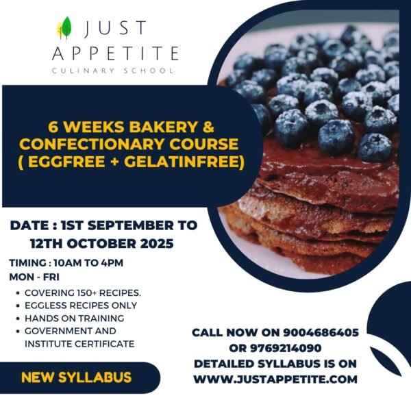 6 Weeks Bakery And Confectionary Programme-1st September
