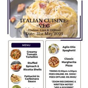 Italian Cuisine- Veg | Just appetite Culinary School |