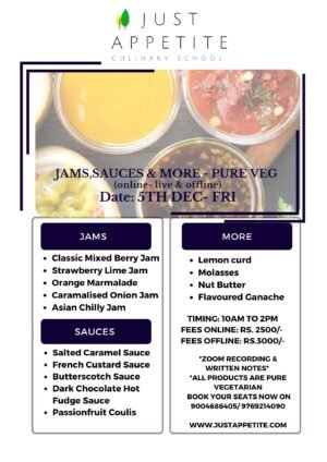 JAMS, SAUCES AND MORE - 5TH DEC