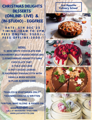 XMAS EGGLESS DESSERTS - 5TH DEC