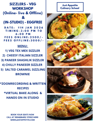 SIZZLERS - VEG WORKSHOP-11TH JAN - 3PM TO 6PM