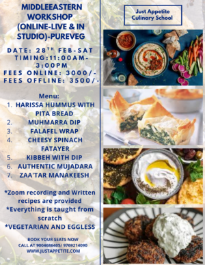 MIDDLEEASTERN WORKSHOP- 28TH FEB- 11AM TO 3PM
