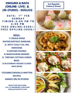 DIMSUMS & BAOS- 1ST FEB – 2PM TO 6PM