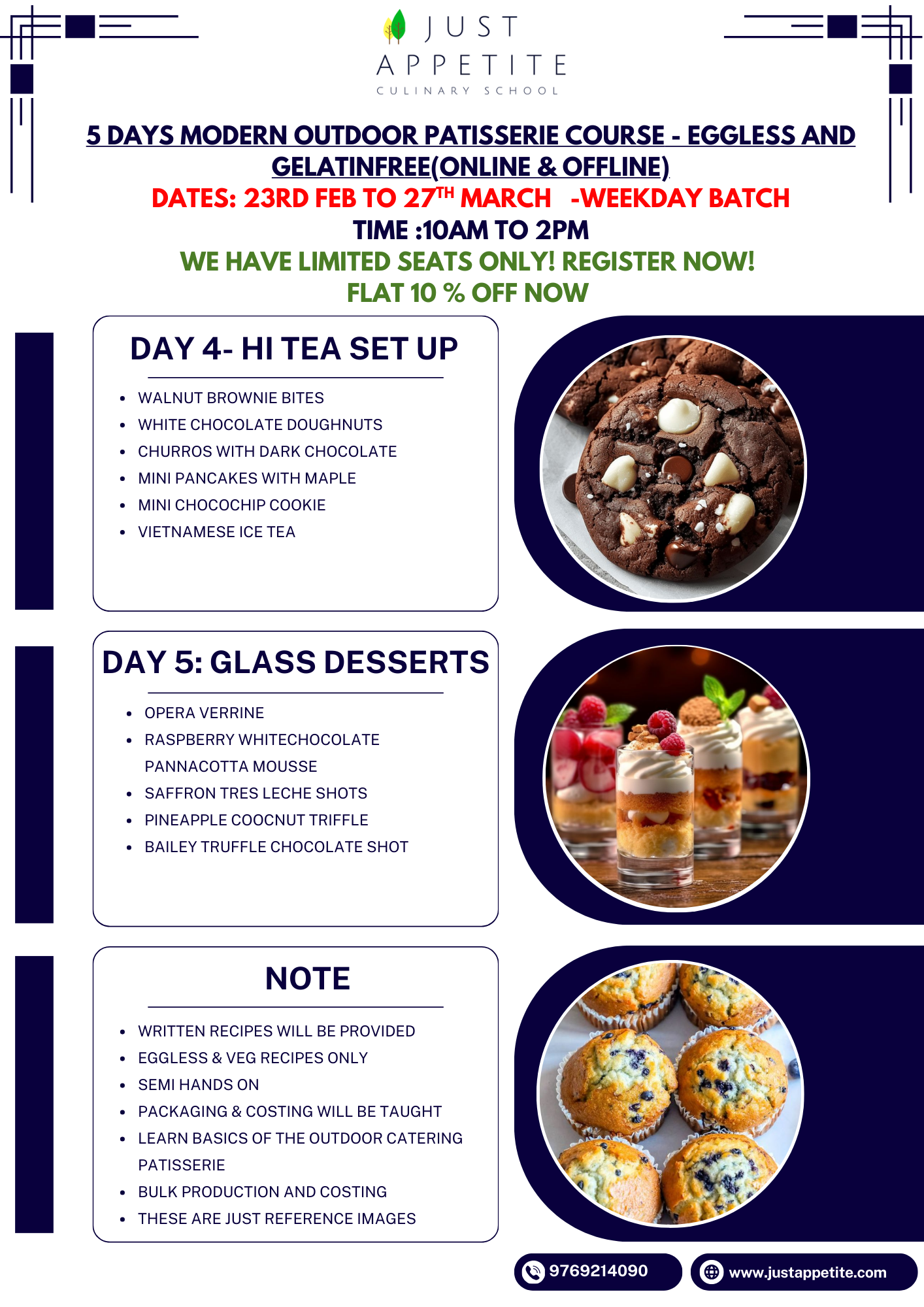 5 DAYS MODERN PATISERRIE COURSE - 23RD TO 27TH MARCH - 10AM TO 2PM - Image 2