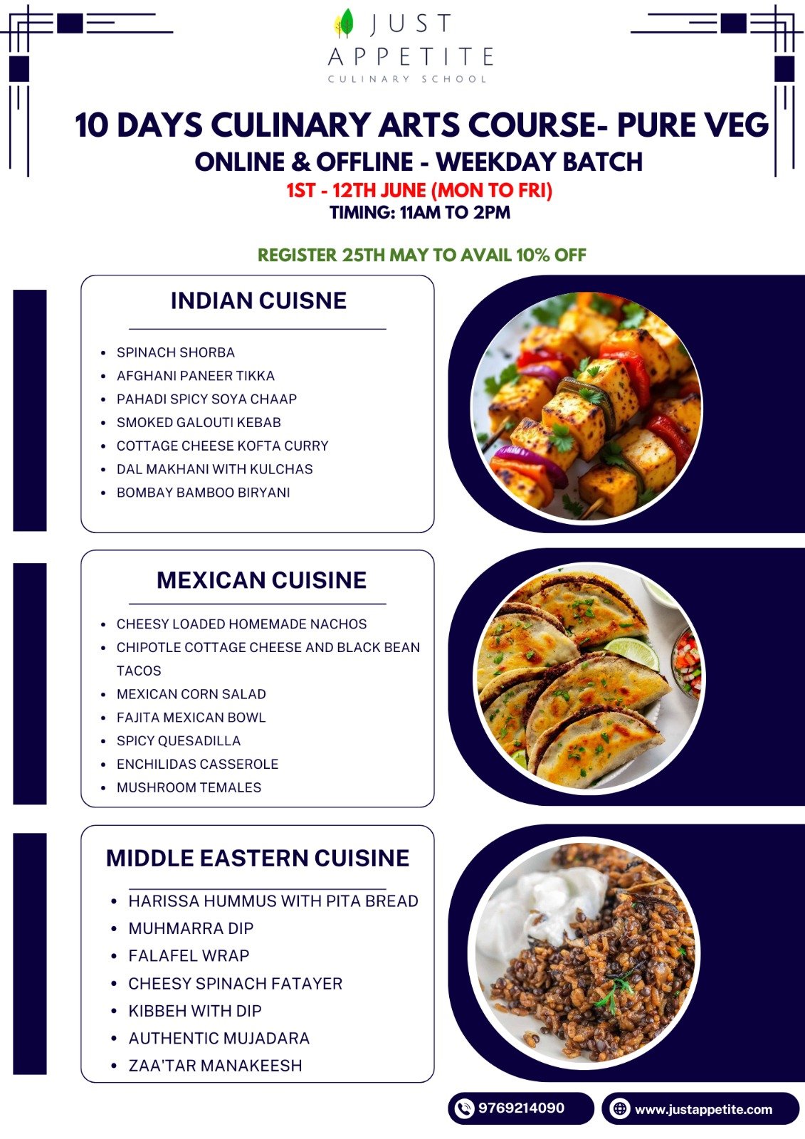 10 DAYS CULINARY ART COURSE - Weekday Batch - 1st to 12th June - Pure Veg - Image 3