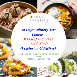 10 DAYS CULINARY ART COURSE Weekend Batch (Sat-Sun) (19th September to 18th October)