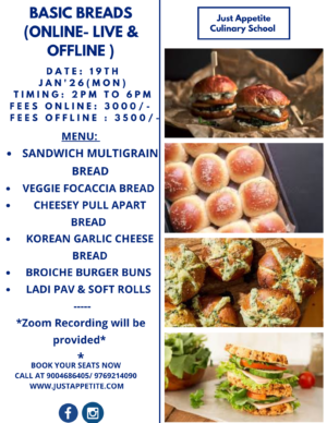 BASIC BREADS-19TH JAN -2PM TO 6PM