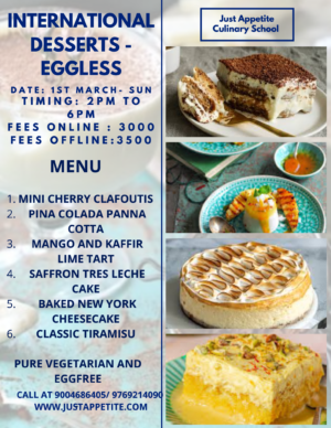 INTERNATIONAL DESSERTS-1ST MARCH-2PM TO 6PM