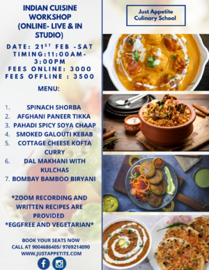 INDIAN CUISINE-21ST FEB – 11:00AM TO 3PM