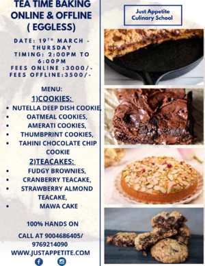 TEA TIME BAKING -19TH MARCH -2PM TO 6PM