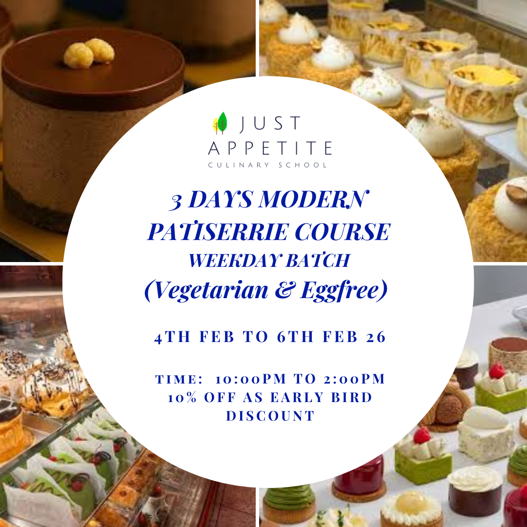 3 DAYS MODERN PATISERRIE COURSE-4TH TO 6TH FEB – 10AM TO 2PM