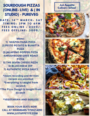 SOURDOUGH PIZZAS – 14TH MARCH – 3PM TO 6PM – SAT