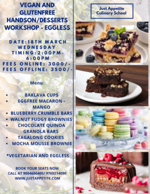 VEGAN AND GLUTENFREE DESSERTS - 18TH MARCH  - 2PM TO 6PM