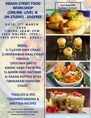 INDIAN STREET FOOD WORKSHOP-3RD MARCH - 10AM TO 2PM