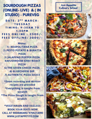 SOURDOUGH PIZZAS WORKSHOP – 3RD MARCH – 9:30 AM TO 1PM