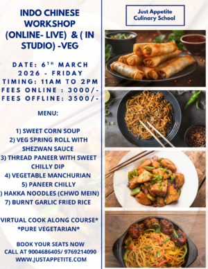 INDO CHINESE WORKSHOP – 6TH MARCH – 11AM TO 2PM – FRI