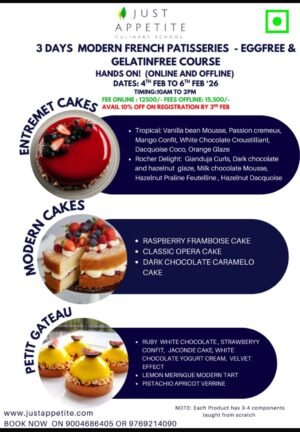 3 DAYS MODERN FRENCH PATISSSERIES - 4TH TO 6TH FEB - 10AM TO 2PM