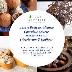 3 days Basic to Advanced Chocolate Course  - 22nd to 24th April - 10AM TO 2pm