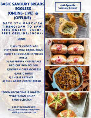 BASIC SAVOURY BREADS - EGGLESS - 5TH MARCH - 2PM TO 6PM
