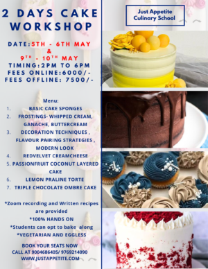 2 Days Cake Workshop Weekday (5th-6th May) & Weekend (9th-10th May)