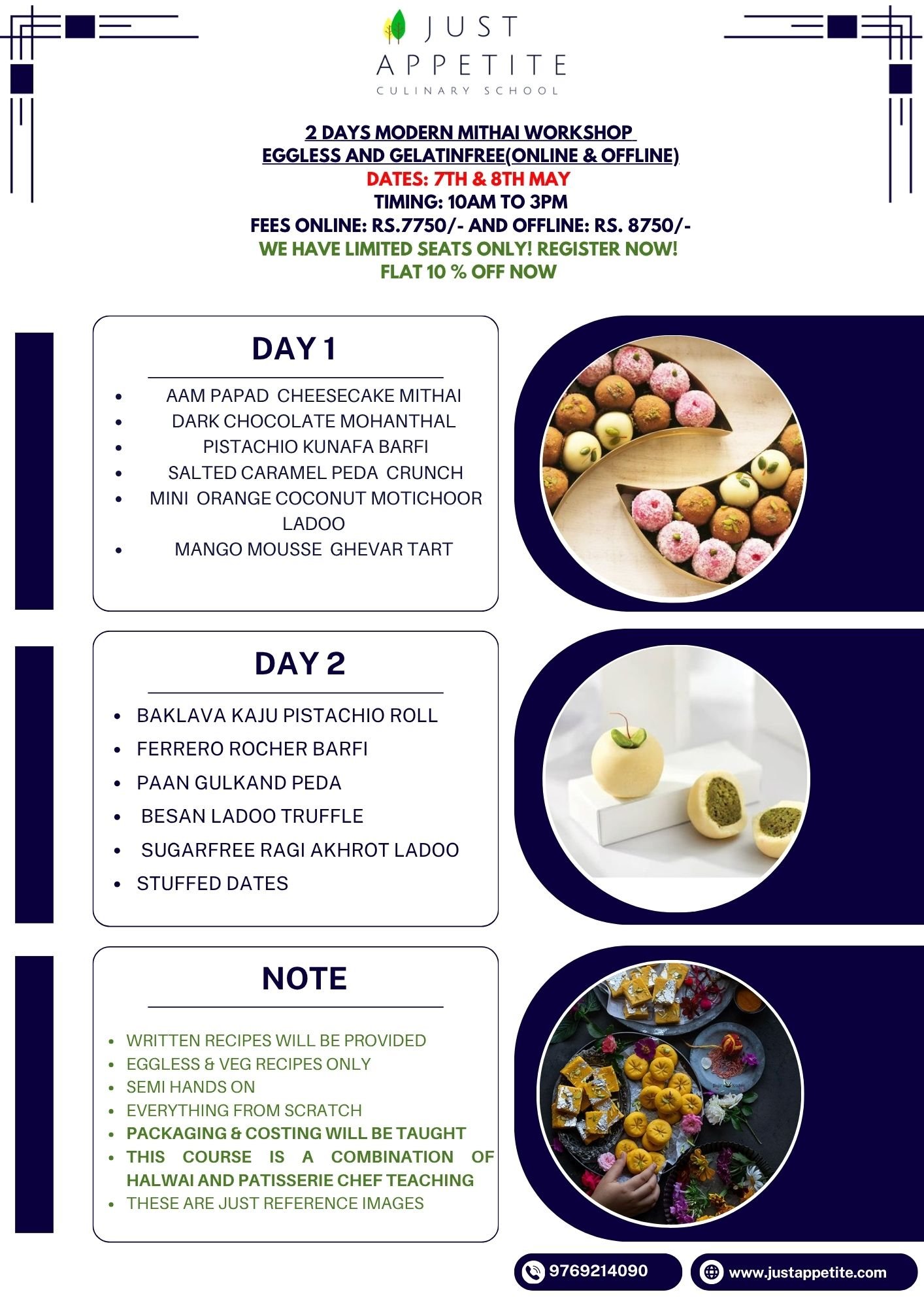 2 Days Modern Mithai Workshop 7th-8th May (Thu & Fri)