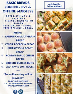 Breads Workshop 8th May (Friday) & 24th May (Sunday)