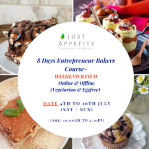 8 Days Entrepreneur Bakers Course Weekend Batch (4th to 26th July) (Sat-Sun)