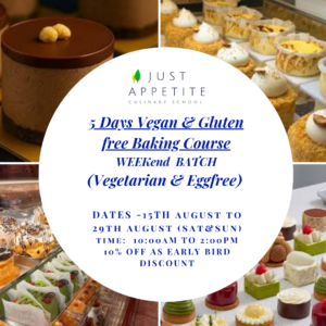 5 Days Vegan & Gluten Free - Weekend Batch - 15th to 29th August (SAT & SUN)
