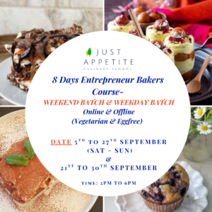 8 Days Entrepreneur Bakers Course Weekend (5th to 27th September - SAT&SUN) & Weekday Batch (21st to 30th September - MON-FRI)