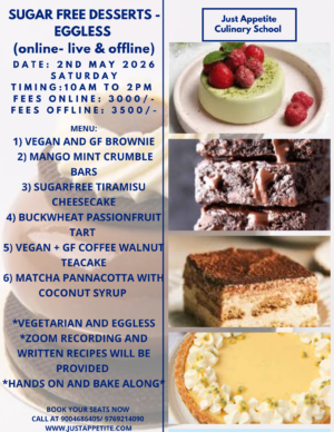 Sugar free Dessert Workshop - 2nd May (Saturday)