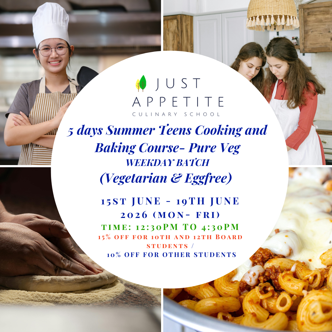 5 days Summer Teens Cooking and Baking Course-Pure Veg (15th to 19th June)