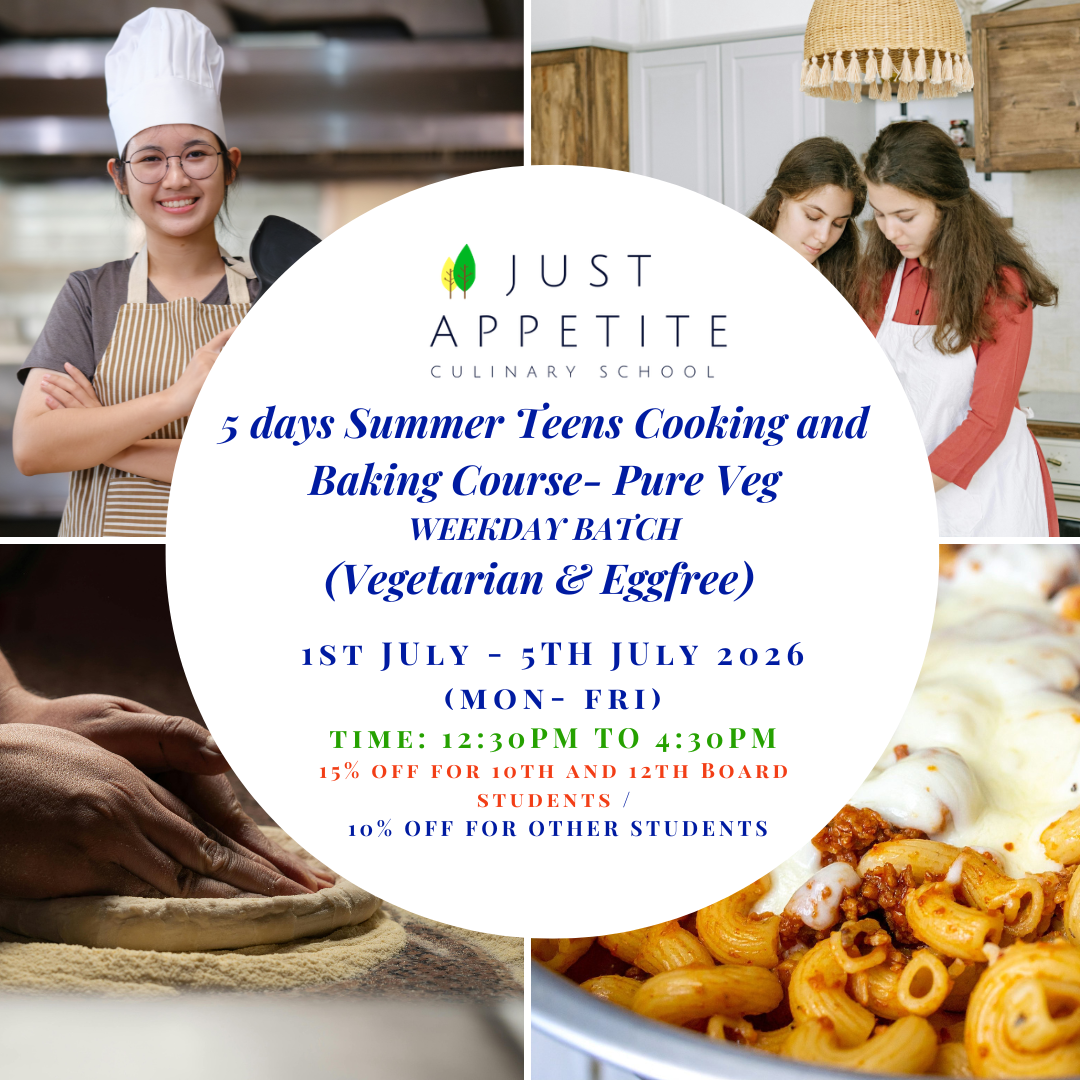5 days Summer Teens Cooking and Baking Course-Pure Veg (1st to 5th July)