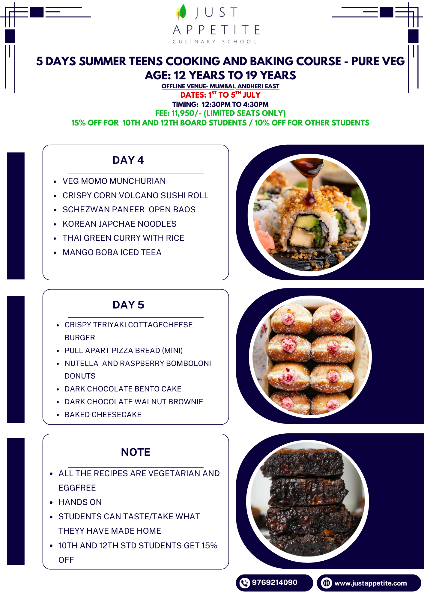 5 days Summer Teens Cooking and Baking Course-Pure Veg (1st to 5th July) - Image 3