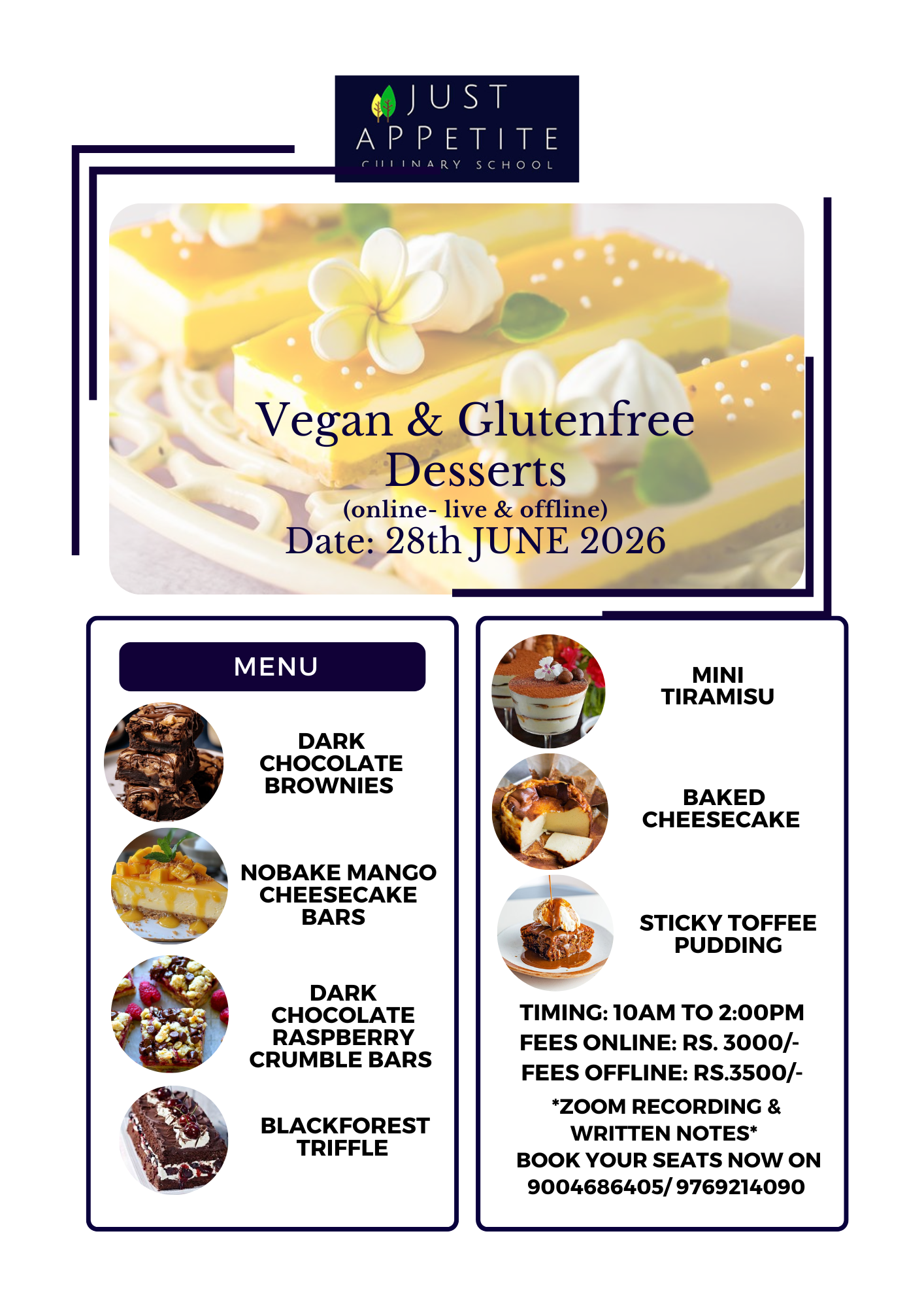Vegan & Glutenfree Dessert - 28th June