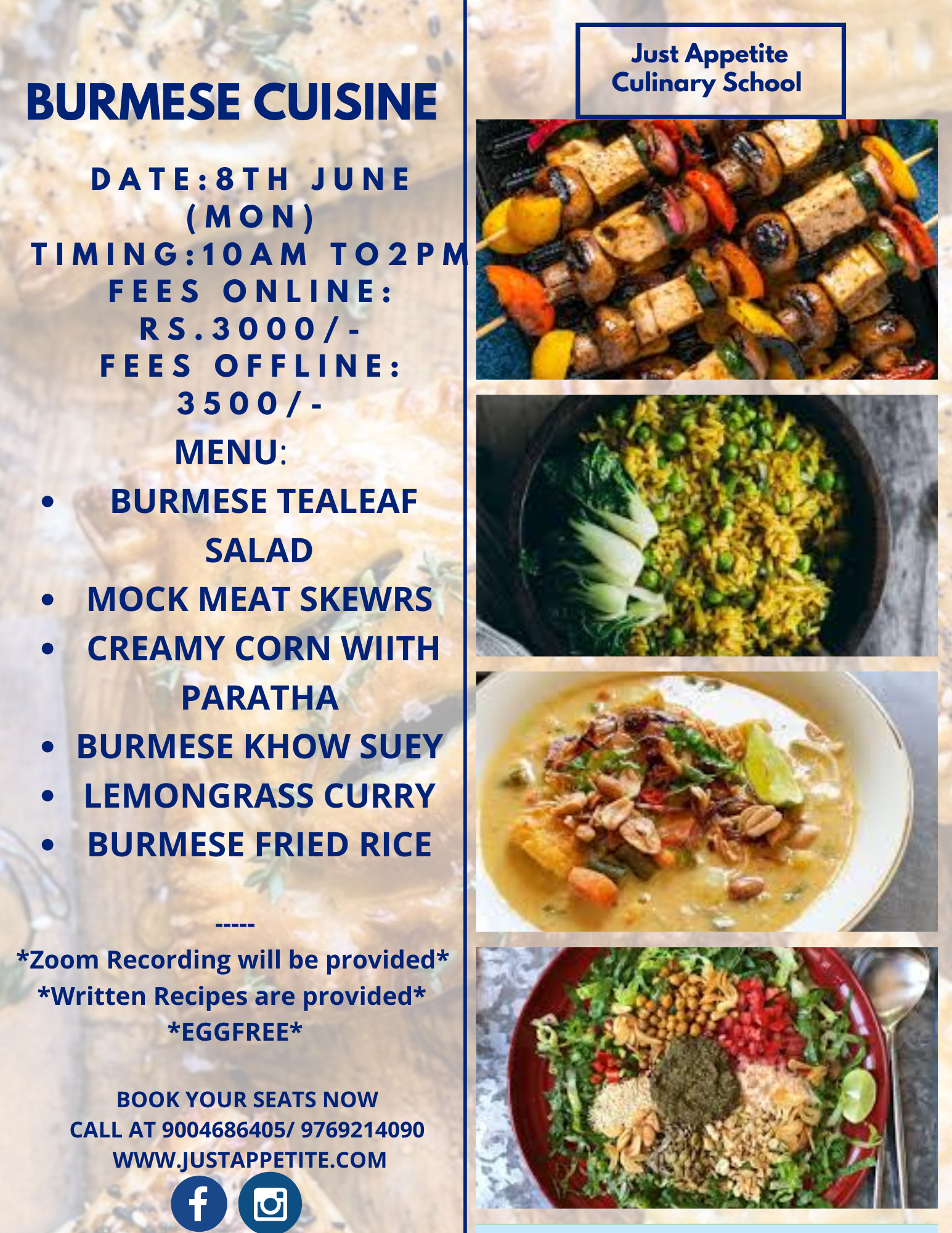 BURMESE CUISINE WORKSHOP (8th June)