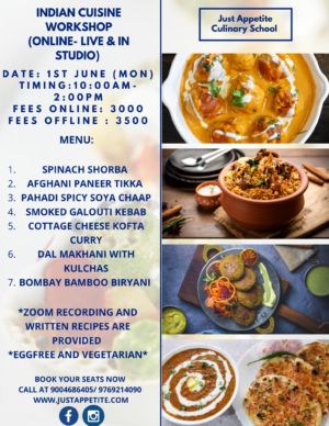 INDIAN CUISINE WORKSHOP (1ST JUNE)