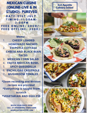 Mexican Cuisine Workshop (21st July)