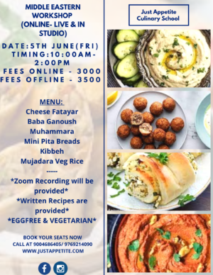 MIDDLE EASTERN CUISINE WORKSHOP (5TH JUNE)