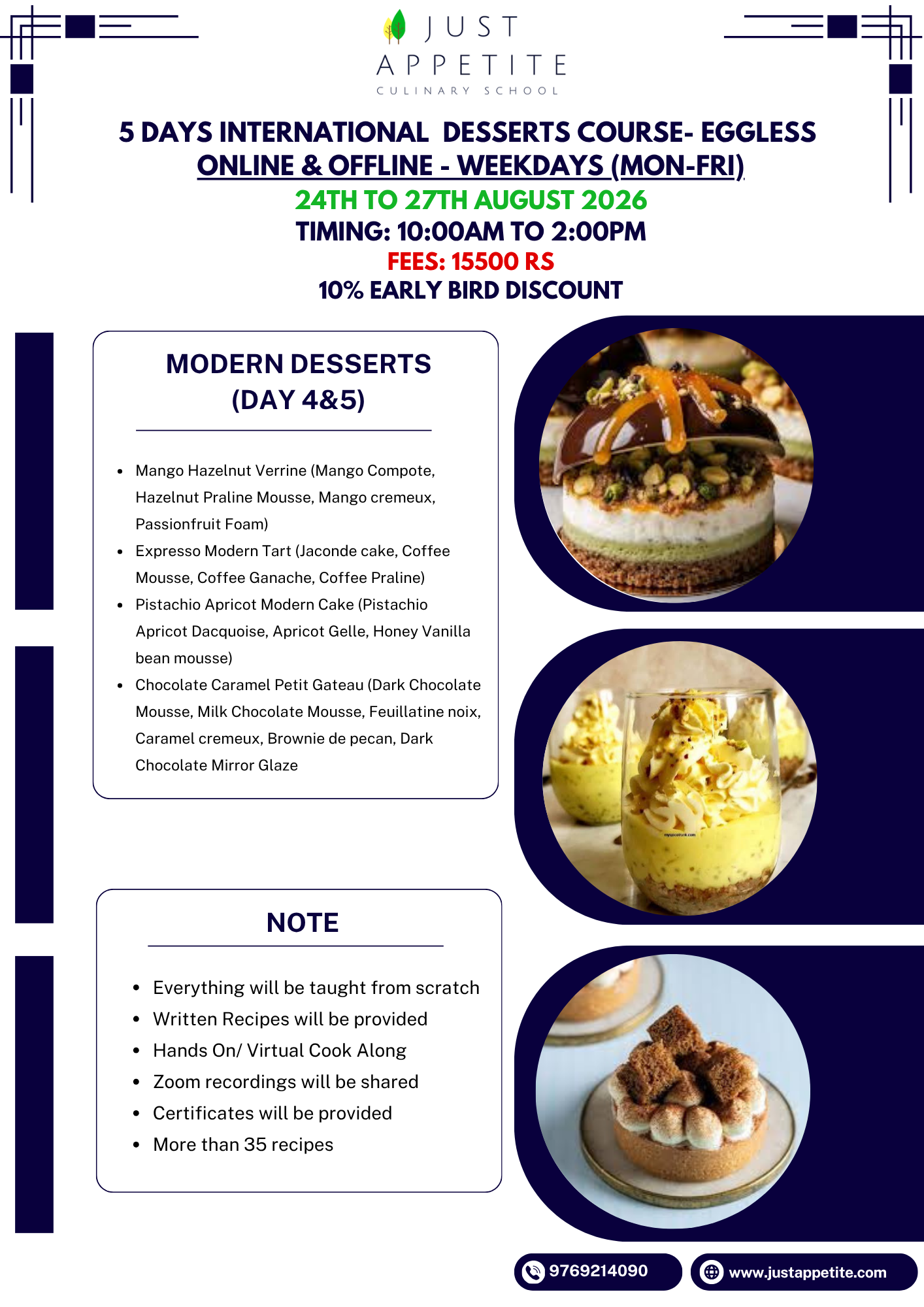 5 Days International Dessert Course (Weekday Batch) (Mon-Fri) (24th to 27th August) - Image 3