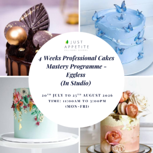 4 Weeks Eggless Cakes Mastery Programme - 20th July to 25th August